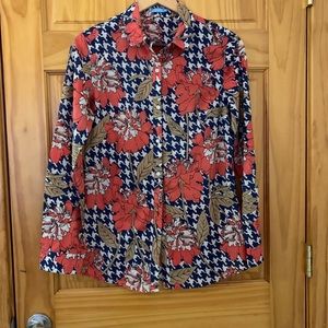 J McLaughlin hibiscus print shirt